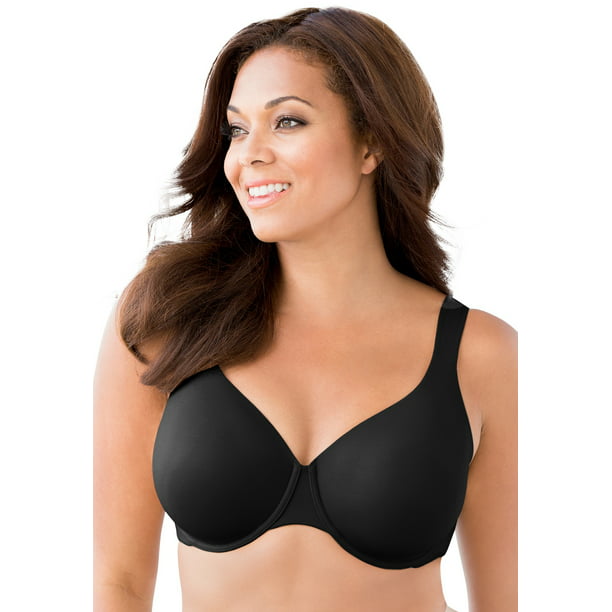NWT Catherines No-Wire Perfect Fit T-Shirt Plus Size Bra BLACK Lightly Lined New